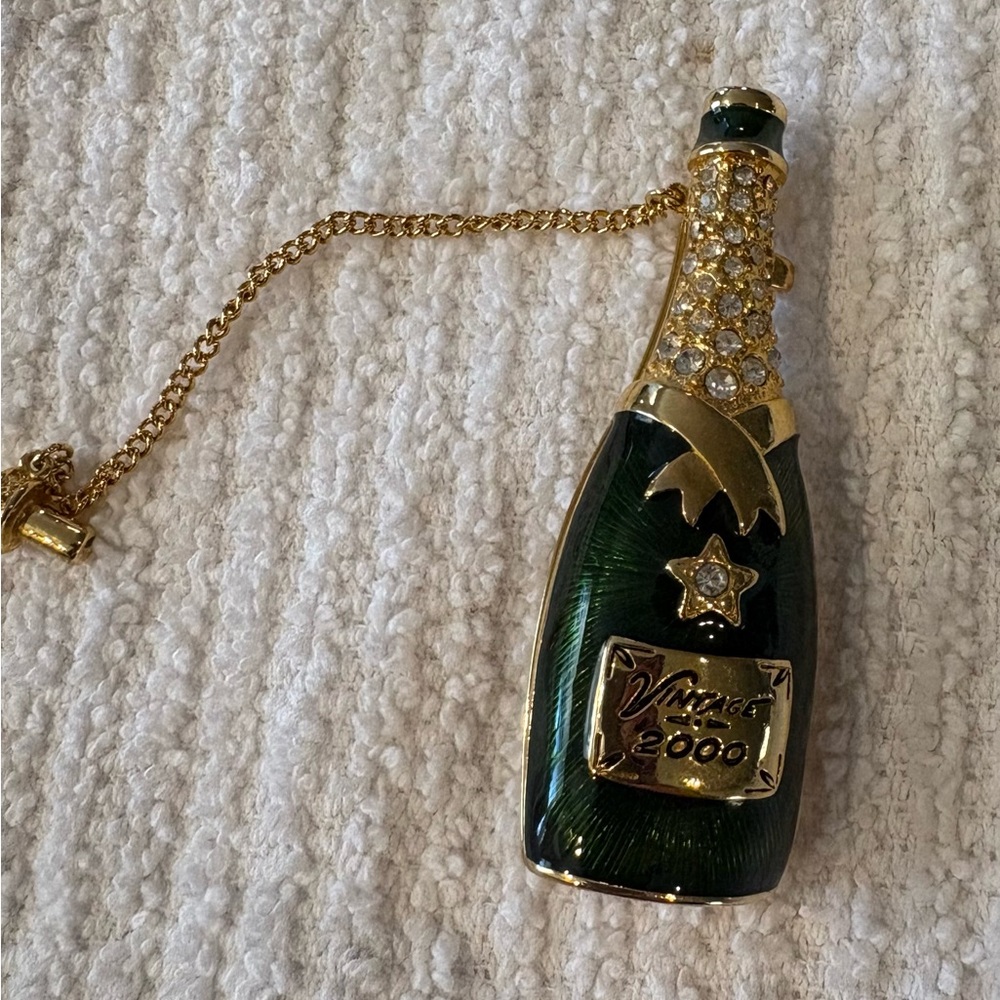 Vintage 2000 Grand Night Champagne Bottle Brooch by RJ Graziano - Picture 2 of 7